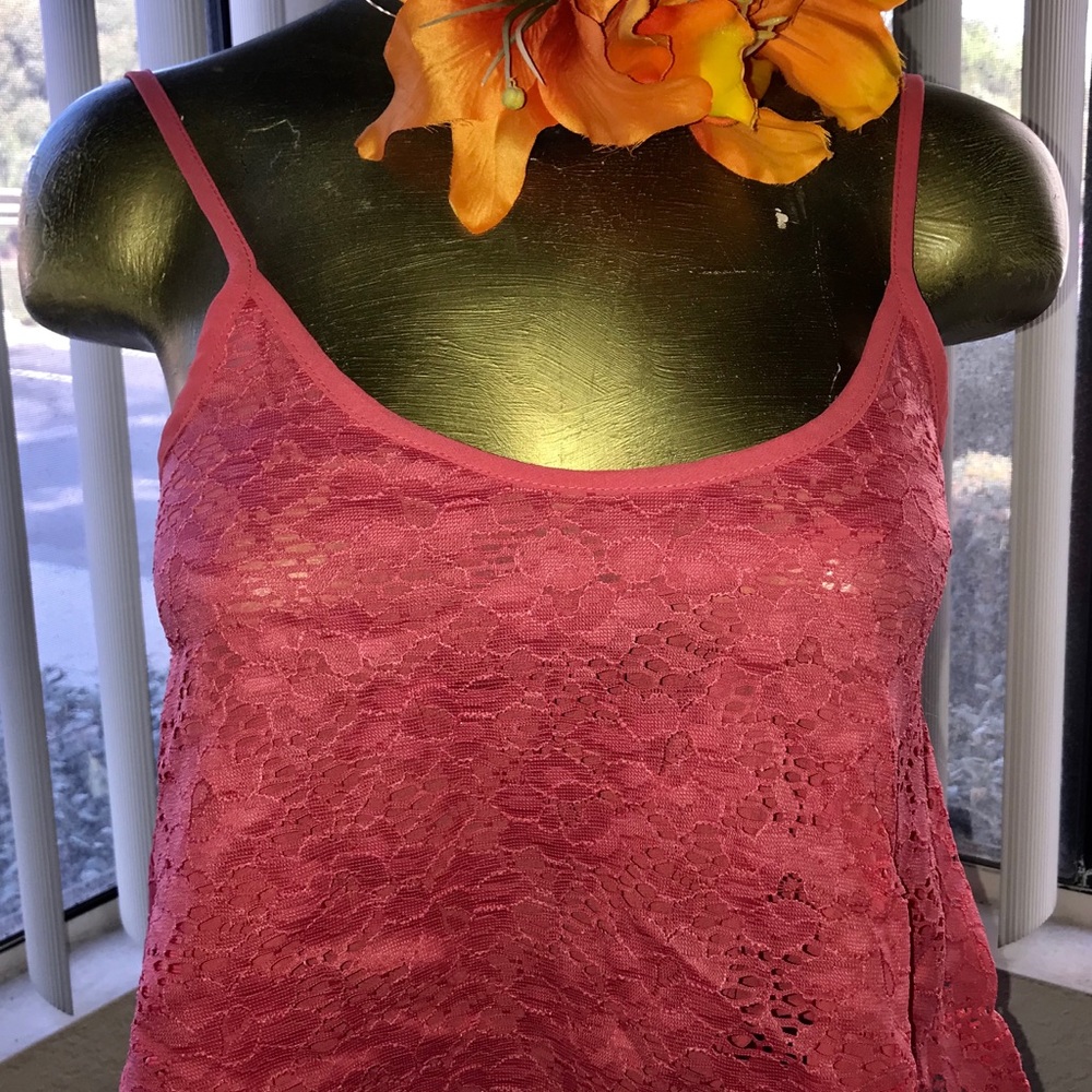 MASON + MacKENZIE Orange EYELET Babydoll Tank TOP S